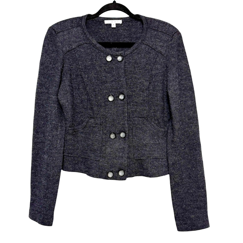 CAbi Double Breasted Parisian Chic Wool Jacket Womens Size S Modern Classic Luxe